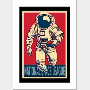 Astronaut Football Player Posters and Art